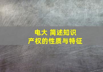 电大 简述知识产权的性质与特征